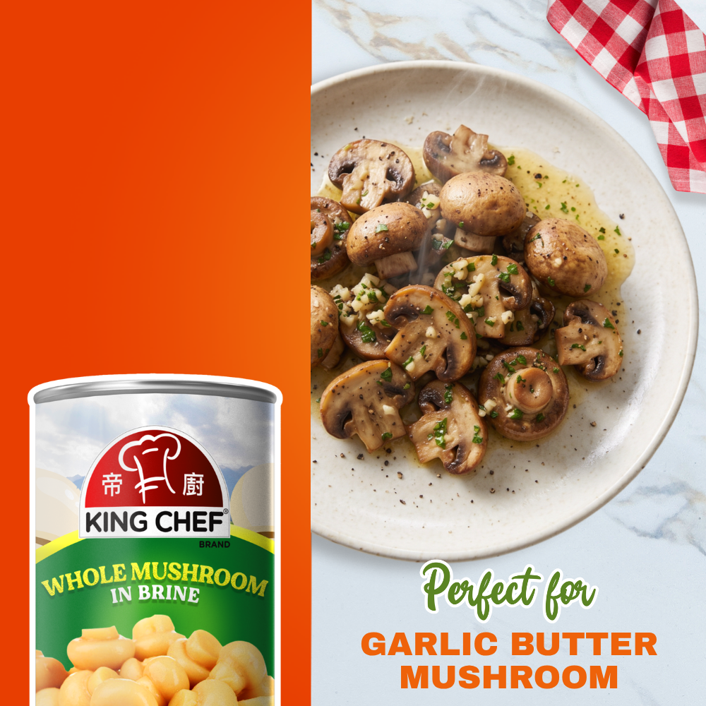 KING CHEF CANNED MUSHROOM WHOLE EASY OPEN - MCASIA
