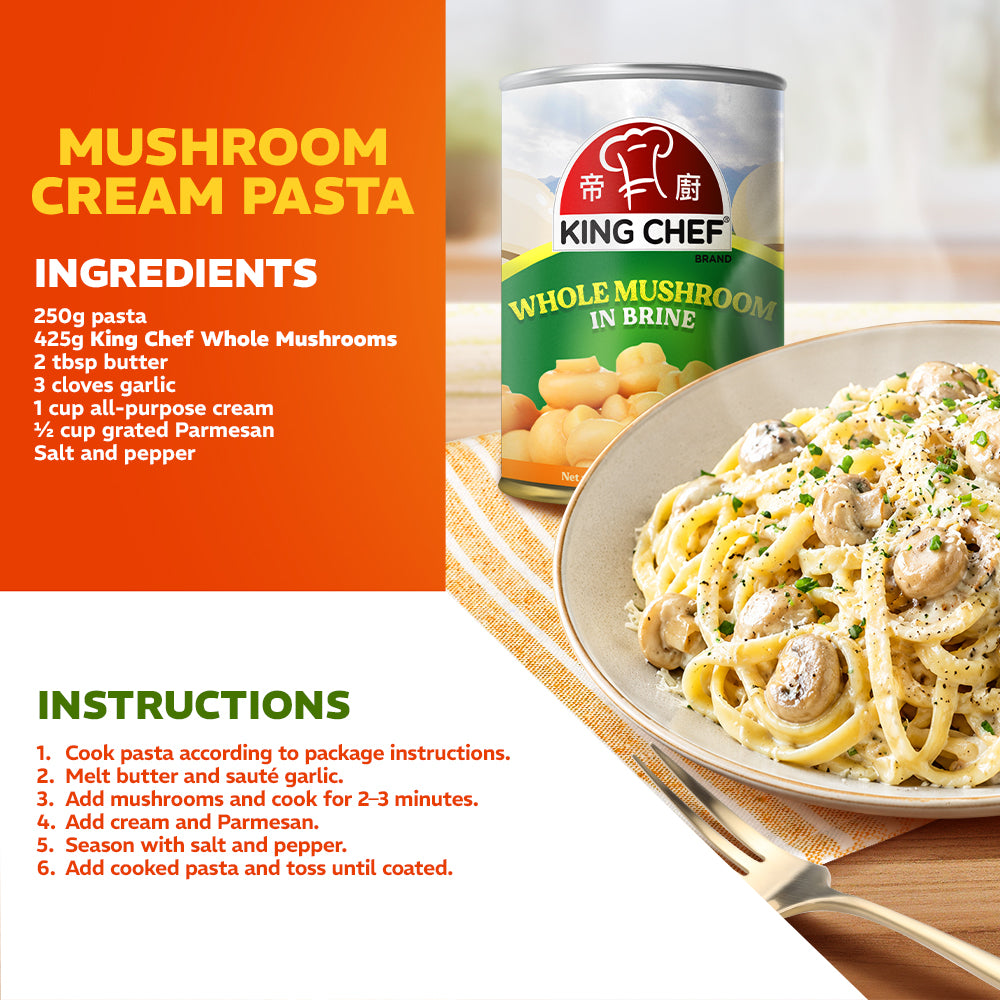 KING CHEF CANNED MUSHROOM WHOLE EASY OPEN - MCASIA