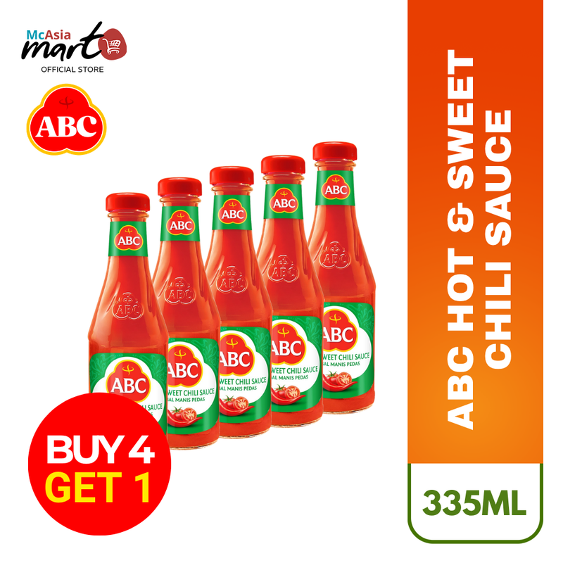 ABC HOT AND SWEET CHILI SAUCE 335ML BUY 4 GET 1 FREE