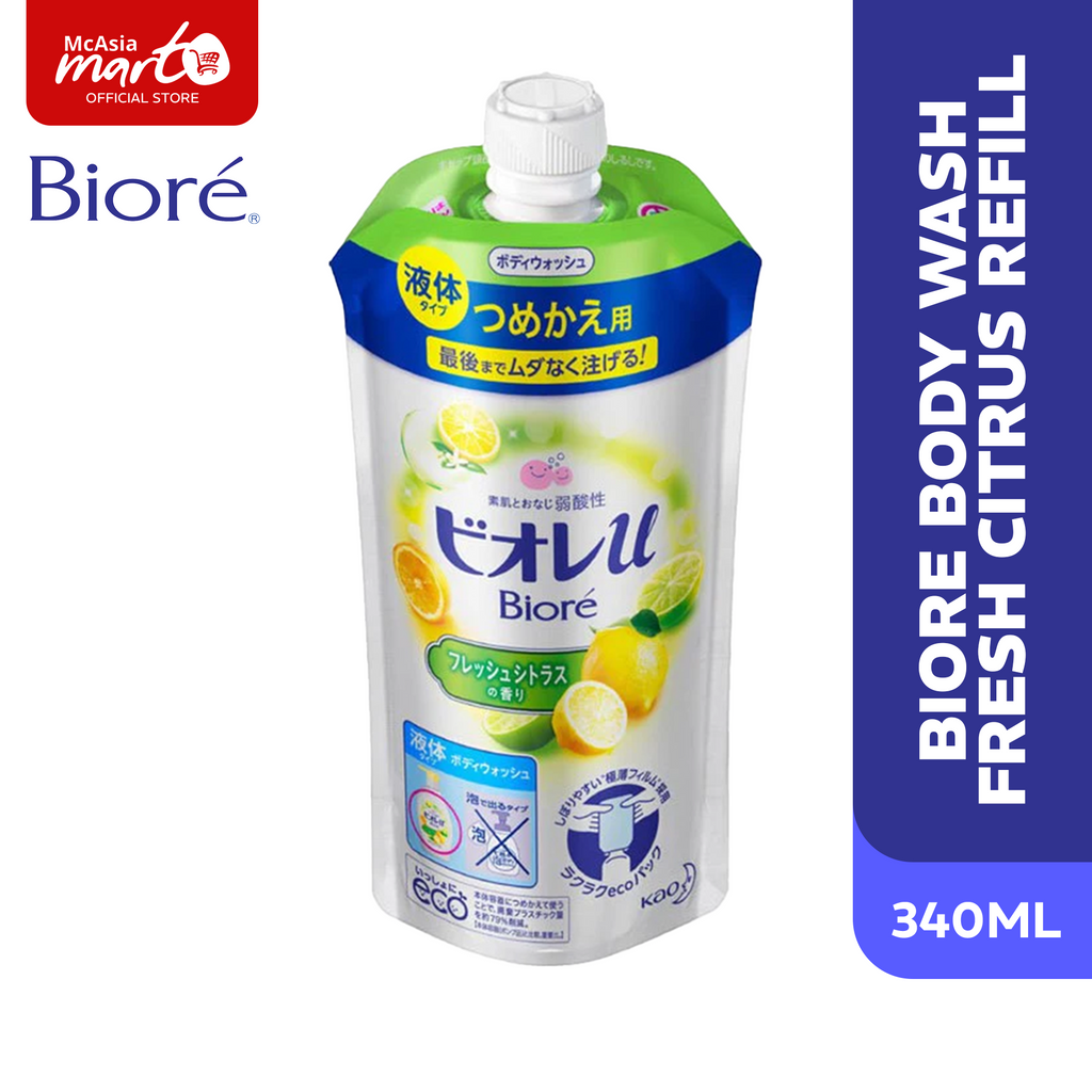 Biore Body Wash Fresh Citrus Refill 340Ml