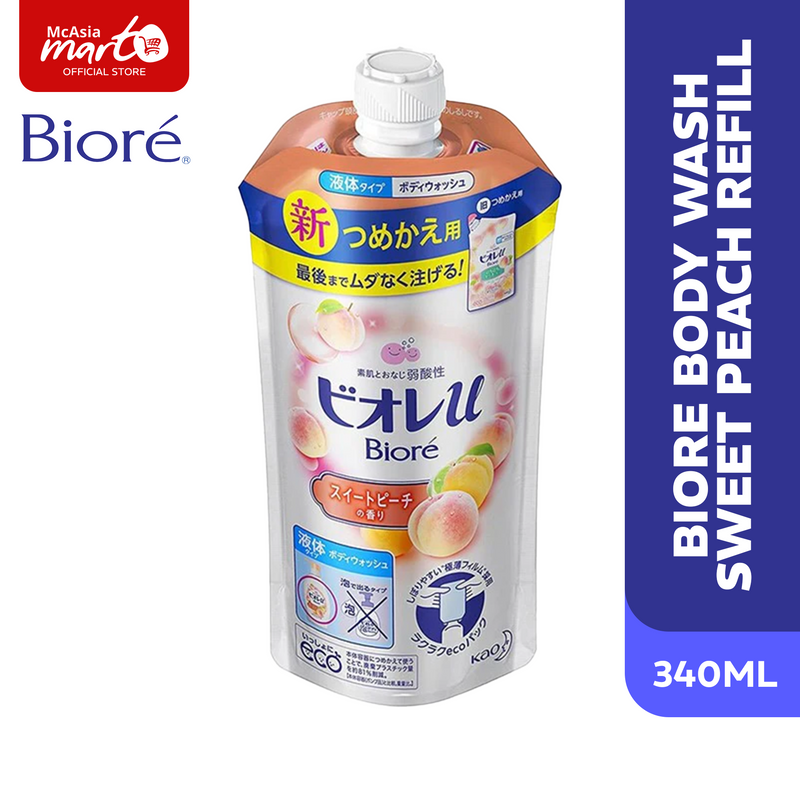 Biore Body Wash Sweet Peach Refill 340Ml
