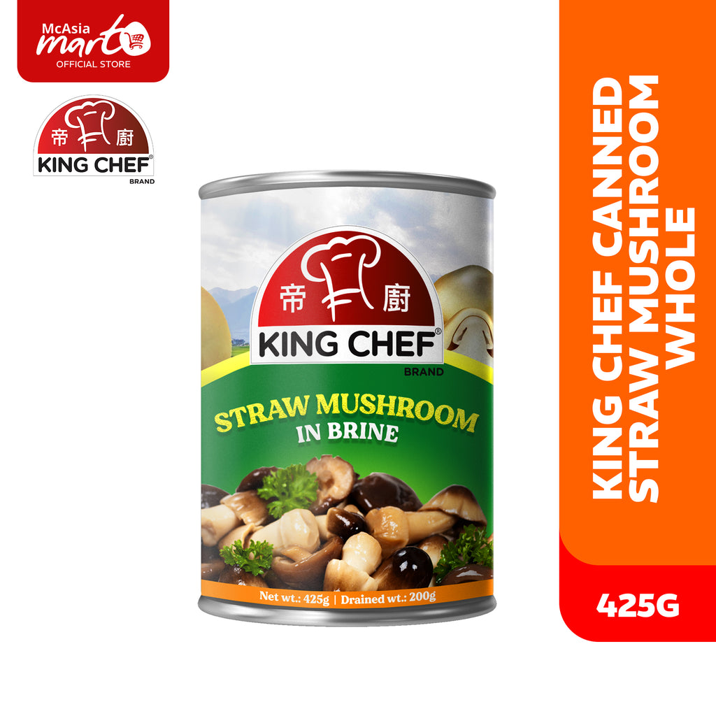 KING CHEF CANNED STRAW MUSHROOM WHOLE (7-14PCS) 425G