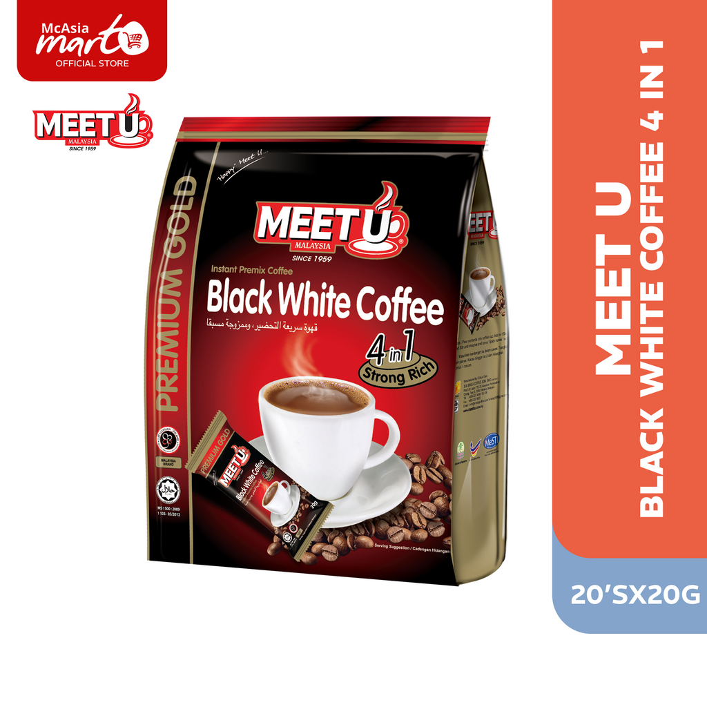 MEET U BLACK WHITE COFFEE 4IN1 (20'sx20G)