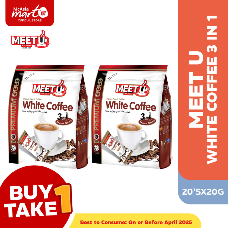 MEET U WHITE COFFEE 3IN1 (20SX20G) BUY 1 TAKE 1